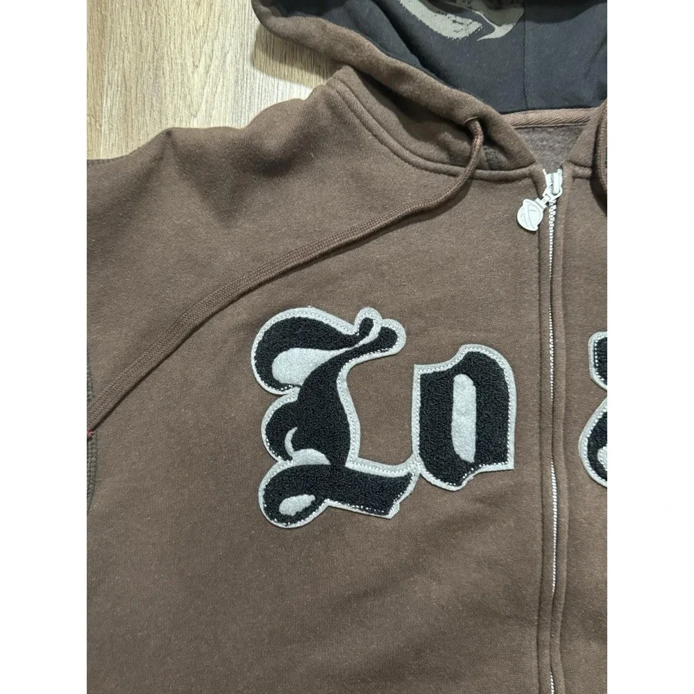 Y2K Lost Enterprises Surfboard Brown Zip Up Hoodie Size M - Picture 6 of 13